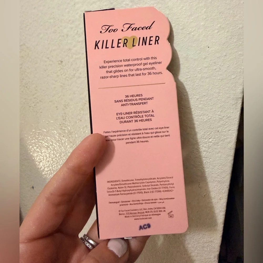 Too Faced Killer Black Liner NWT
